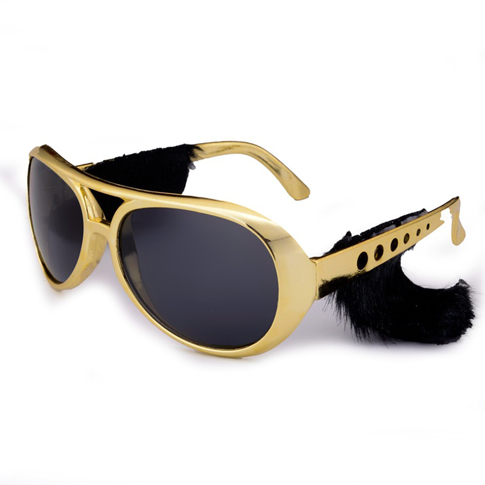1x Halloween Star Sunglasses Gold Celebrity Sunglasses Disco Glasses 50’s, 60’s Style Aviator Shades, Gold Celebrity Sunglass