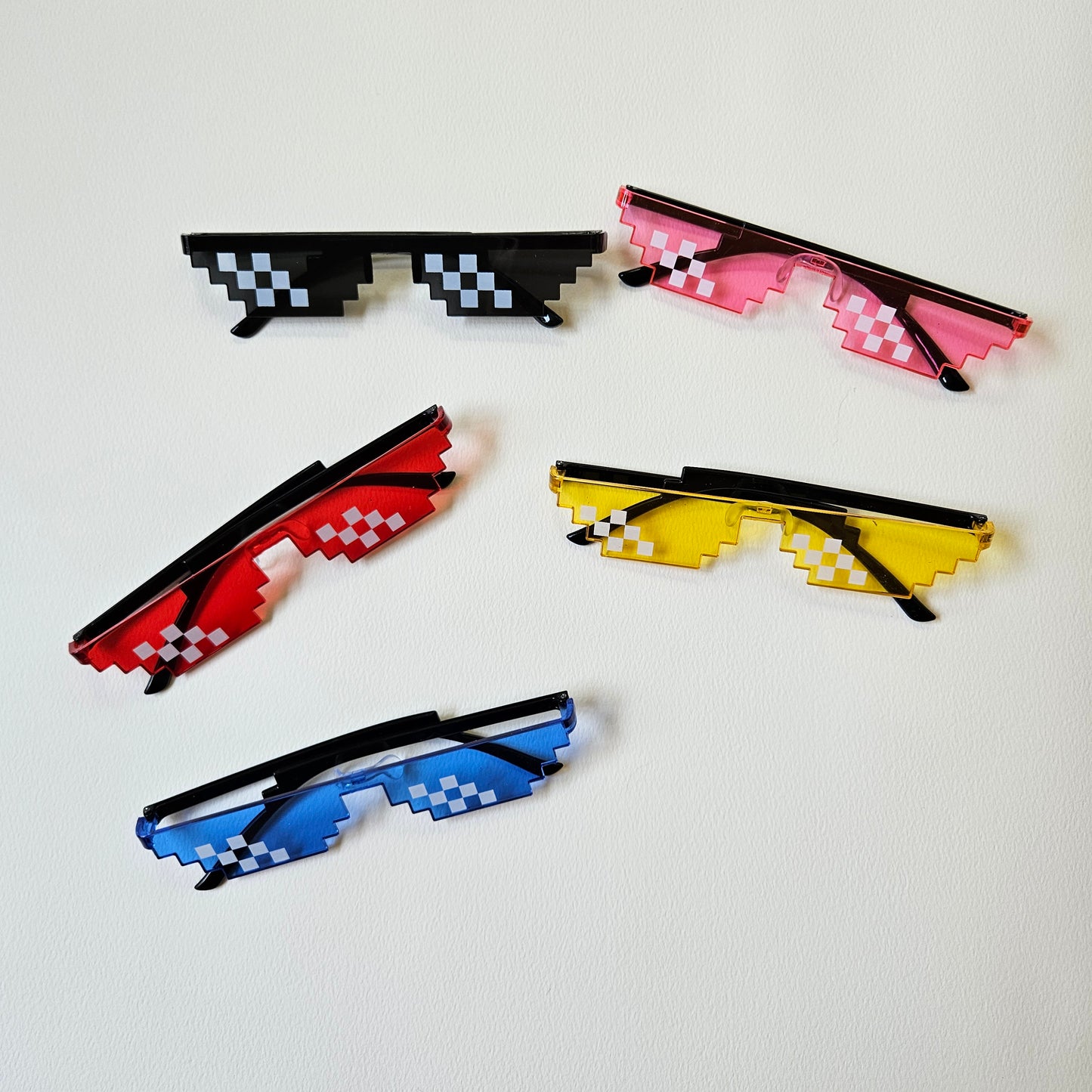 Party Sunglasses 8 Bit Pixel Glass Single Row Multicolor Mosaic Gamer MLG Photo Props Eyewear