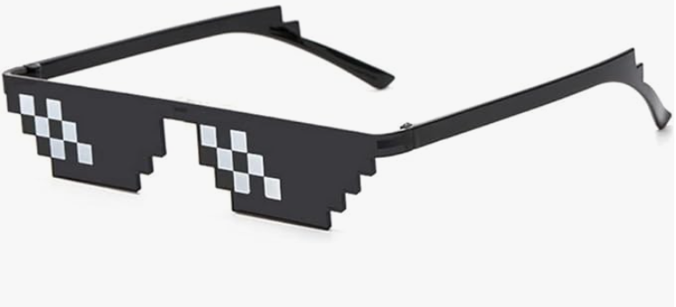 Party Sunglasses 8 Bit Pixel Glass Single Row Multicolor Mosaic Gamer MLG Photo Props Eyewear