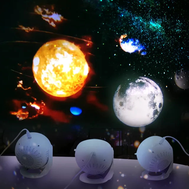 Galaxy Projector for Bedroom, HD Image Star Projector Galaxy Light Adjustable Knob, 13 Film Discs Planetarium Projector for Kids, 360° Rotating 1/2h Timer Simple 3-Button Control