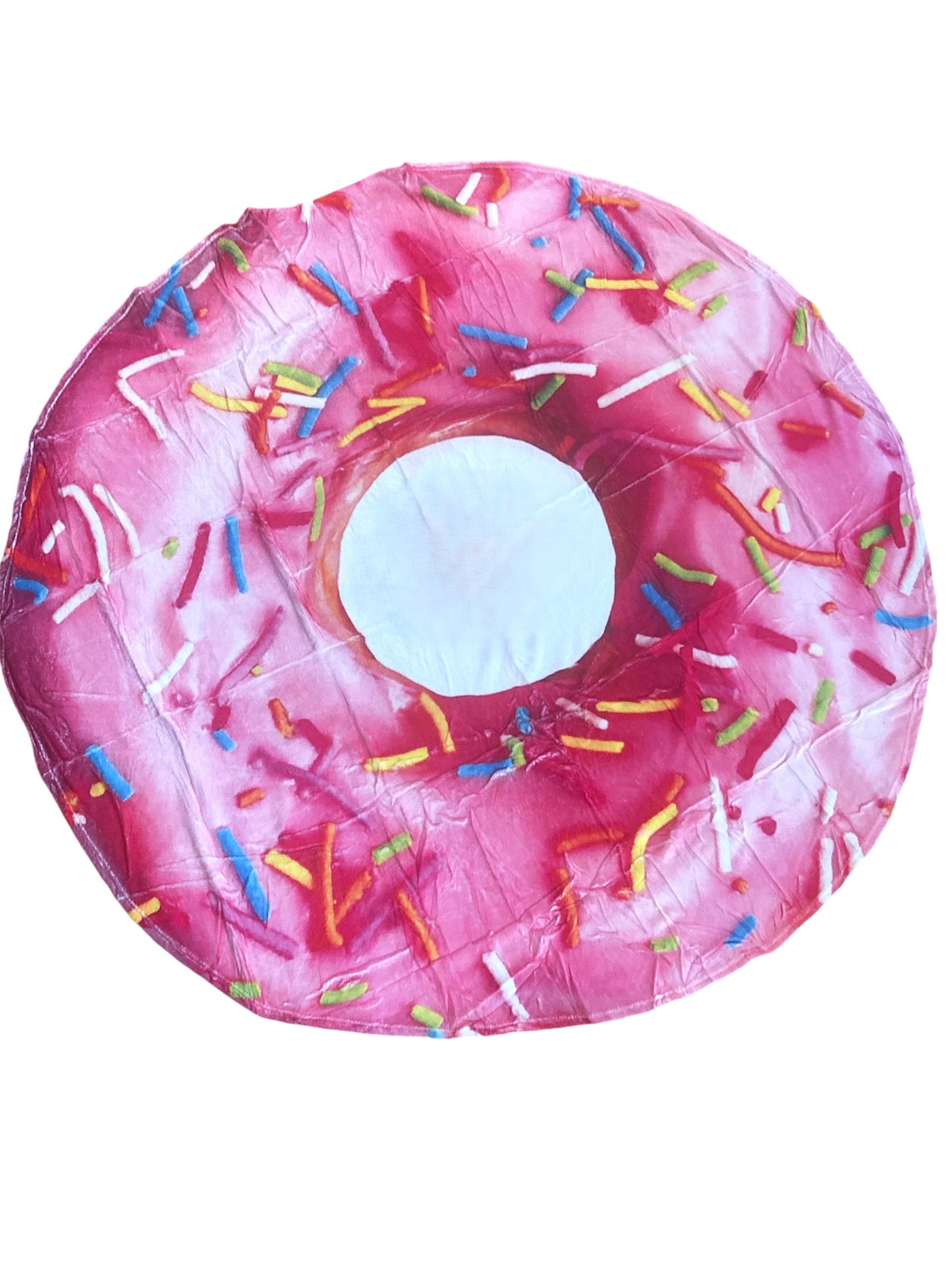 71 Inch Giant Glazed Donut Blanket , Premium Soft Flannel Round Pink Glazed Donut Blanket for Indoors, Outdoors, Travel, Home and More