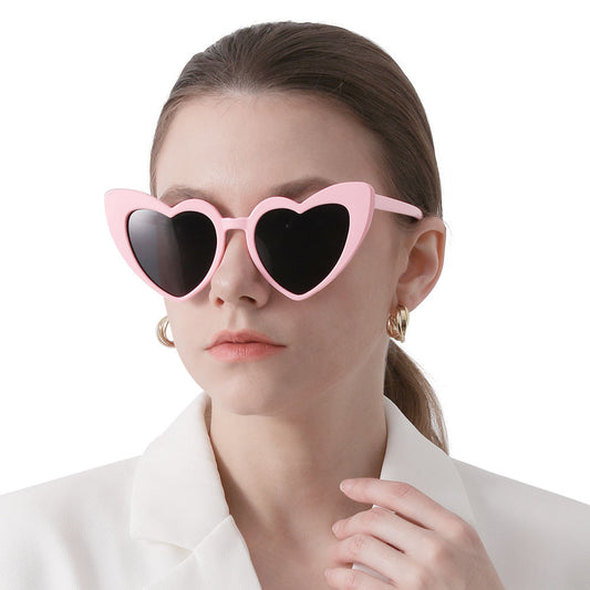 3x Pink Heart Vintage Mirror Style Sunglasses, for birthday party, gift, and