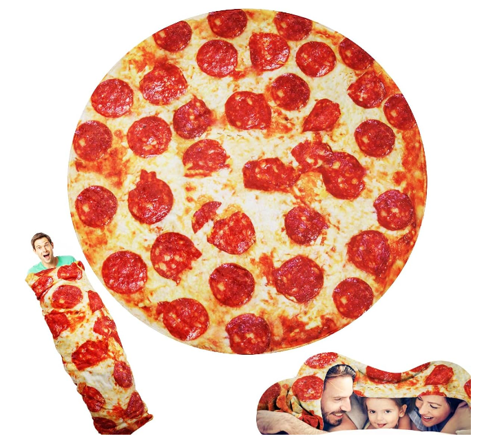 Pepperoni Pizza Blanket, 71 Inch, Flannel Throw Blanket Funny Birthday Gifts for pizza lover