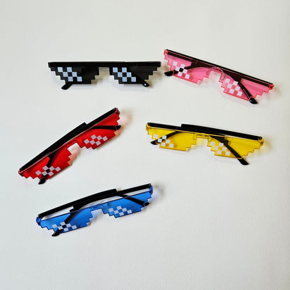 Party Sunglasses 8 Bit Pixel Glass Single Row Multicolor Mosaic Gamer MLG Photo Props Eyewear