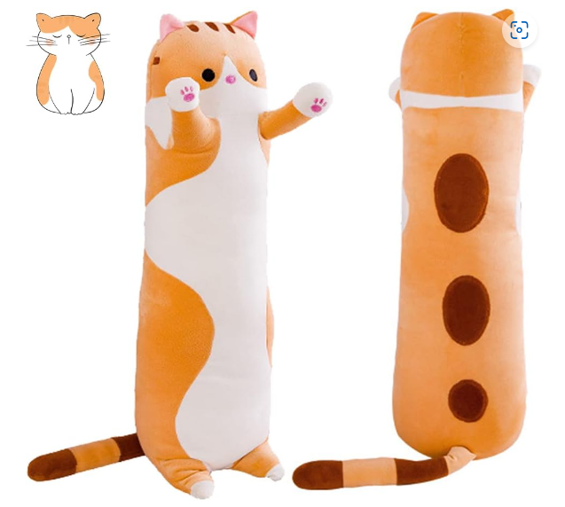 Giant Cat Pillow Soft Plush 59inch, Sleeping Hugging Pillow (Yellow, 150cm/59inch)